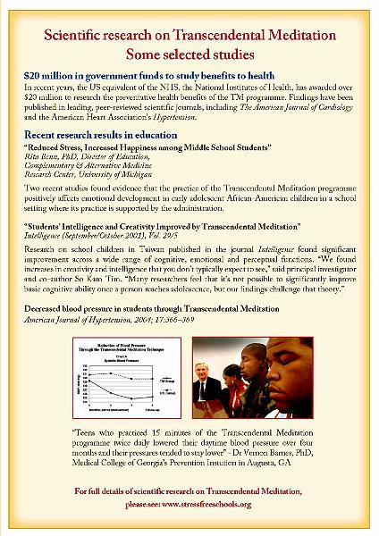 5 CBE-UKp5.jpg - Consciousness-Based Education brochure shows groundbreaking research on decreased blood pressure in teenage students.